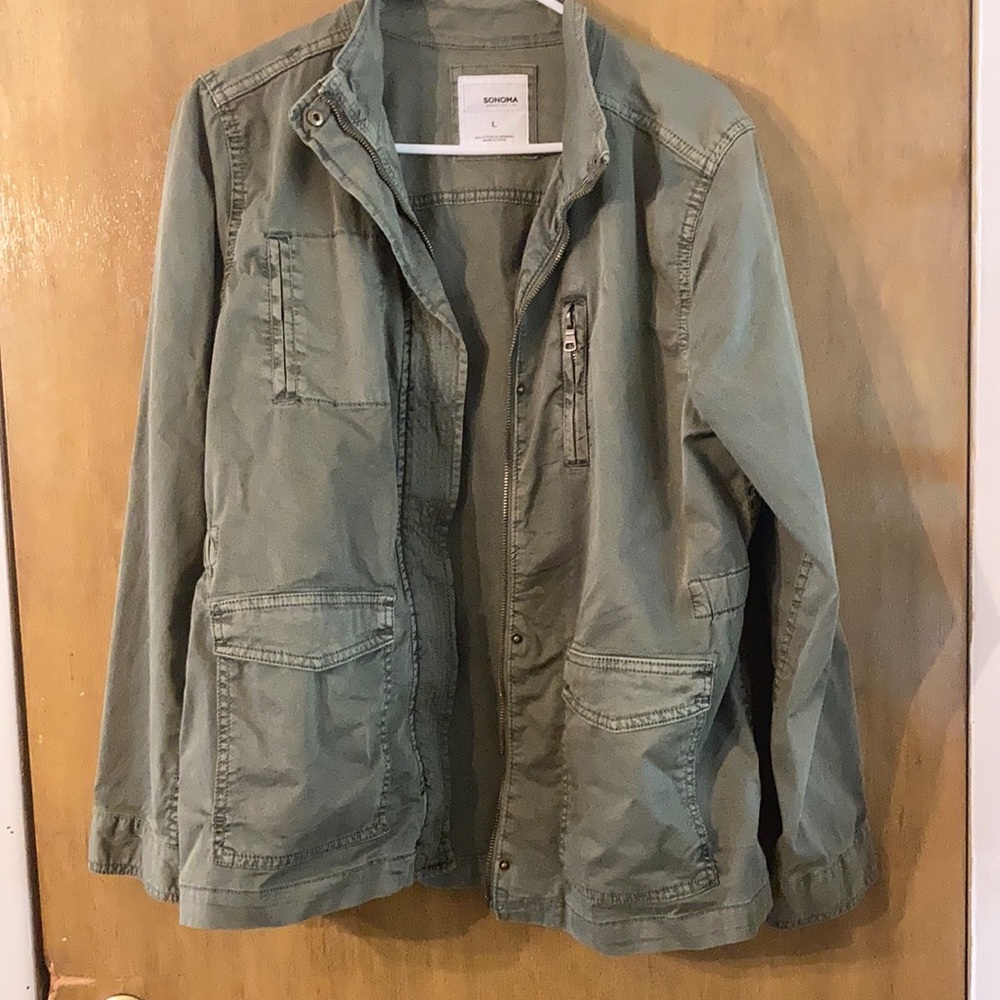 Olive green zip up size large Sonoma